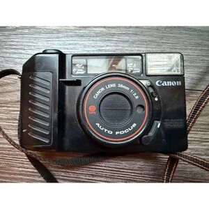 Canon Sure Shot 35mm Film Camera 38mm f2.8 AF Lens Vintage Black AF-35M